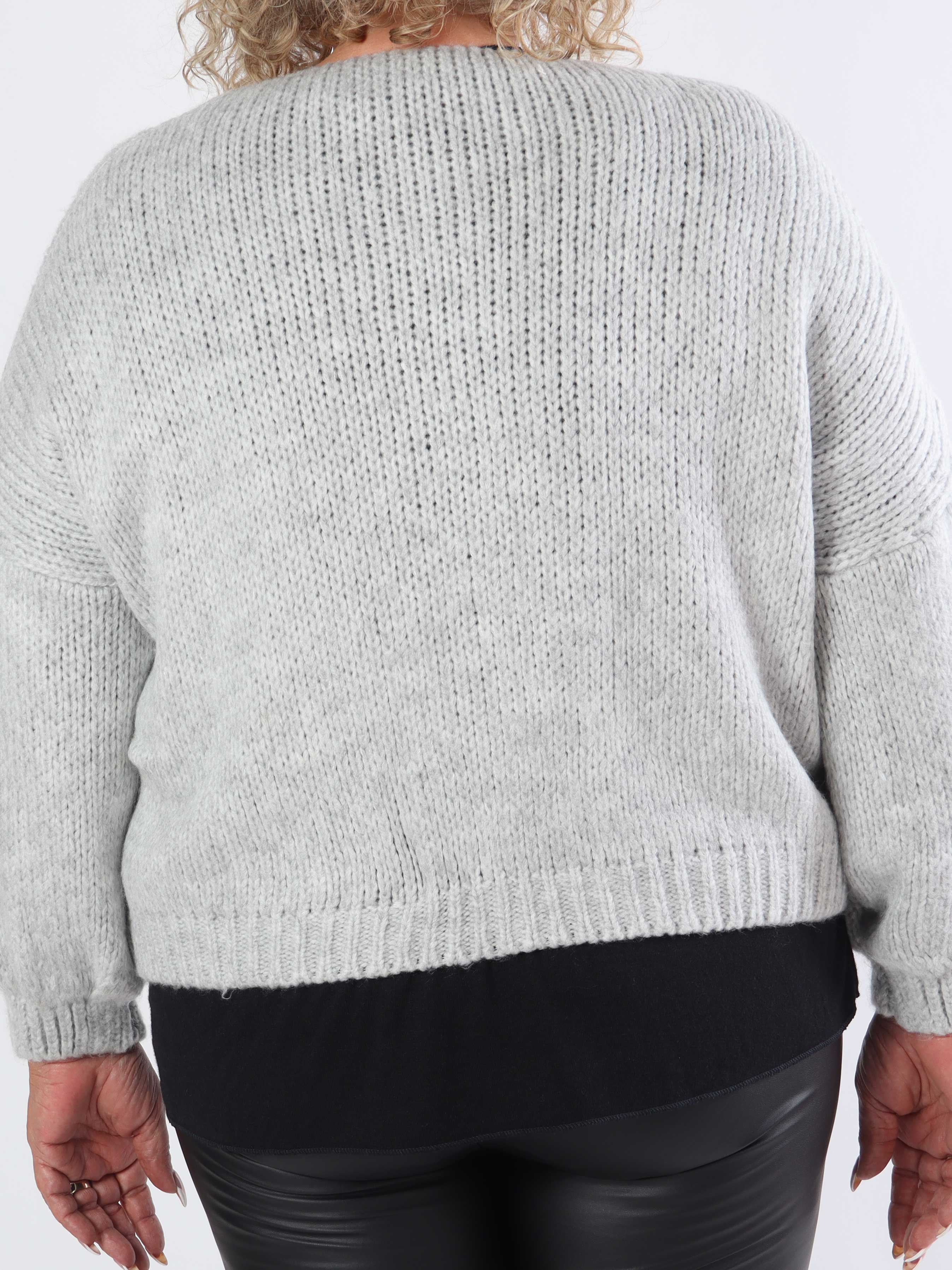 Kimberly - Sød plus size strikcardigan med sløjfer